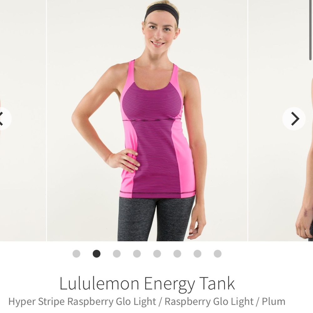 Lululemon Energy Tank Top in Hyper Stripe Rasberry